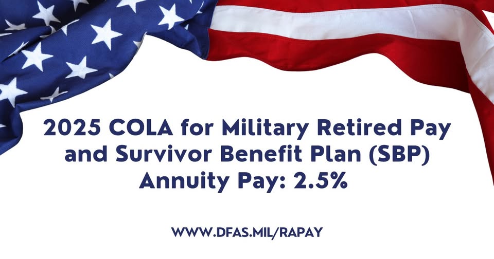 2025 COLA for Military Retirees and SBP Annuitants